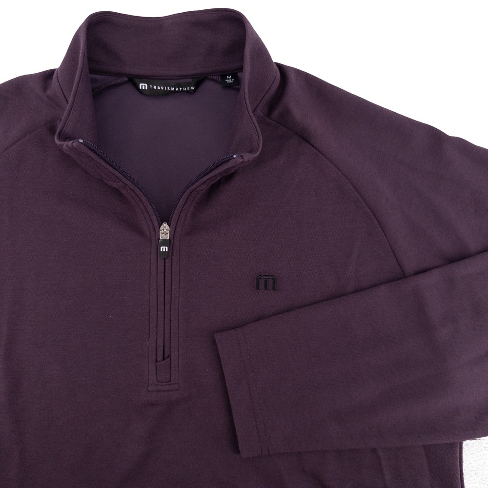Travis Mathew Mens Medium Upgraded 1/4 Zip Pullover Purple 1MY351 Athleisure